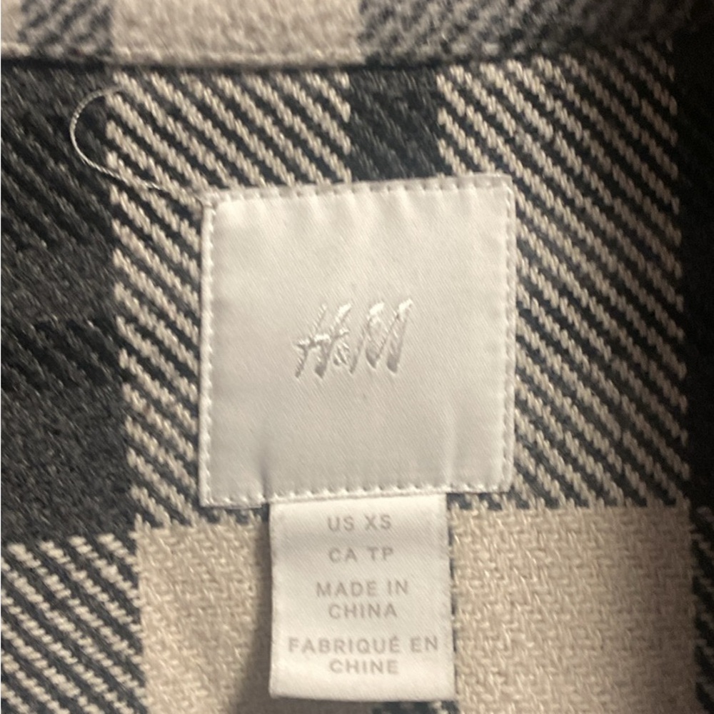 H&M Black and White Plaid Jacket